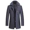 Novo Casaco de Lã Masculino Outono/Inverno 2026 com Gola Dupla, Jaqueta Oversized, Jaqueta de Lã Masculina
