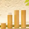 Tubo de Madera de Bambú de Tres Secciones para Labial, Tubo para Bálsamo Labial, Tubo para Barra de Labios, Tubo para Bálsamo de Hierba Morada, Tubo de Empaque Vacío de Madera de Bambú, Tubo Vacío con Grabado de Logo