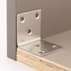 Soporte de ángulo de acero inoxidable de 90 grados con bloque de fijación, soporte de ángulo negro, hierro angular en forma de L, ferretería, conector para muebles