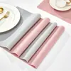 Jogo Americano Retangular de Silicone Espesso Tapete de Isolamento Térmico para Cozinha Tapete de Cor Sólida Antiderrapante Tapete de Silicone Plano à Prova d'Água Estilo Ocidental