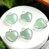 Piedra Natural Amatista Lapislázuli Lapislázuli 15 mm Colgante Borde de Amor Collar de Bricolaje Pendientes Accesorios de Joyería en Forma de Corazón
