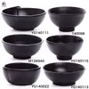 A5 Melamina Negra Mate Plato para Sazonar Salsera Tazón de Arroz Pequeño Tazón de Sopa Estilo Cerámica Japonesa Plástico