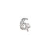 Brinco de pressão de strass em forma de cruz de camada dupla AliExpress comércio exterior novo versátil geométrico com diamante incrustado zircônia clipe de osso da orelha sem furo na orelha