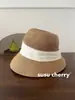 Vento de feriado ~ selvagem! Chapéu de Palha Elegante Japonês com Fita Respirável Chapéu de Pescador Feminino de Verão para Protetor Solar na Beira-Mar