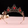 Internet Vermelho Preto Coroa Barroca Cocar Noiva Coreana Feminina Adulta Cerimônia Aniversário Coroa de Princesa Atacado