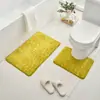 Alfombra de Piso de Terciopelo Coral con Relieve de Piedra de Guijarro Juego de Dos Piezas para Inodoro y Baño Alfombra de Piso Antideslizante Resistente a Manchas y Absorbente de Agua