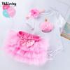 Traje de Falda de Seis Capas Estilo Haggit de Manga Corta Nuevo de Verano para Niñas Falda Tutú de Princesa Algodón de Alta Calidad Moda Ropa para Niños de 0 a 2 Años