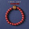 Moda nacional retro elegante elegante elegante pulsera de anillo único de cinabrio blanco para mujer amuleto