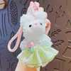 Chaveiro Pingente Boneca Coelho de Pelúcia Bastão Torcido Desenho Animado Pingente Chaveiro Fofo Casal Mochila Escolar Pingente Presente