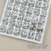 Acessórios de Diamante Flash K9 de Alta Qualidade Sem Base para Nail Art, Peças de Decoração de Unha Retangulares e Ovais Full Diamond Brancas Feitas à Mão