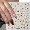 Nuevas pegatinas de uñas transfronterizas para San Valentín, románticas, con forma de corazón rojo, lazo de amor bronceado y estrellas.