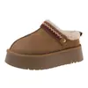 Botas de nieve cálidas estilo Birkenstock, con suela gruesa y forro de felpa, pantuflas de algodón tipo media zapatilla para mujer, ropa para exteriores, nueva colección de invierno 2026, pantuflas esponjosas