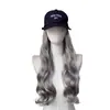 Peluca de comercio electrónico Categoría 2, peinado largo y rizado para mujer, gorra de béisbol para uso diario, marrón, peluca realista de onda grande, cobertura completa de la cabeza, envío directo