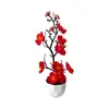 Maceta de diamante con 9 flores y 3 capullos, decoración de bonsái de ciruelo de invierno, accesorios para fotografía de interior, flor de ciruelo artificial planta verde de escritorio planta en maceta
