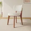 Cadeira de Jantar em Madeira Maciça para Uso Doméstico, Cadeira Moderna Estilo Creme com Almofada Macia, Banqueta de Jantar, Cadeira para Reunião de Hotel, Cadeira de Jantar de Luxo Leve com Encosto, Outros