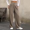 Pantalones casuales de cintura alta para mujer, con proceso de plisado transfronterizo de Amazon, para todo tipo de adelgazamiento y uso diario, de Europa y Estados Unidos, primavera y otoño de 2024