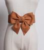 Japonês doce elástico flanela tridimensional arco cintura selo decoração feminina vestido casual all-match cinto largo