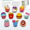 Parche de comida de juego de acrílico de dibujos animados hamburguesa piruleta pinza para el pelo accesorios para el cabello carcasa de teléfono para refrigerador accesorios para joyería DIY