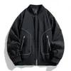 Nueva Chaqueta de Béisbol con Cuello Redondo, Chaqueta Casual Cortavientos Holgada de Trabajo