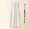 Calça Wide Leg da Moda Feminina Inverno Lã de Alto Padrão Calça Reta Novo Estilo 2026 Quente Emagrecedora Solta Caimento Casual