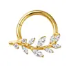 Argola de Nariz Cruz F136 Titânio Folha Zircônia Formato Anel de Nariz G23 Liga de Titânio Anel de Nariz Joias para Body Piercing Ornamento de Nariz