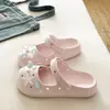 Chinelos Fechados DIY Estrela Azul Frescos e Jovens para o Verão e Deslocamento ao Ar Livre Tamancos Mary Jane de EVA para Mulheres
