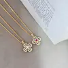 Collar Vajra Mismo Estilo Transmisión en Vivo Método Antiguo Oro de Arena Rojo Rosa Pedrería Superficie Brillante Colgante de Cruz Vajra Collar Exquisito