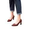 Sapatos Confortáveis Pretos da Moda para Mulheres 2025 Outono Novos Salto Alto Bico Fino Solado Macio Salto Agulha Sapatos para Ir ao Trabalho