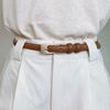 Cinto Fino em Estoque para Mulheres, Couro Sintético, Vintage, Versátil, Estilo Coreano, Vestido Casual, Cinto Modelador de Cintura, Decoração Simples para Cintura
