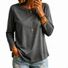 2026 Amazon Transfronteiriça Roupas Femininas Confortável Versátil Camiseta Casual Gola Redonda Ombro Normal Manga Longa Roupa Externa Camada Interna Top