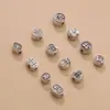 Atacado Prata Pura 99% Prata Dura 3D Contas Soltas Estilo Chinês DIY Contas Soltas Acessórios de Prata Esterlina Cubo Dado Contas Espaçadoras de Alegria Contas para Fio