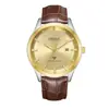 ORSGA Reloj de Moda para Hombre de Negocios Fuente de Fábrica Calendario en Vivo Luminoso Comercio Exterior Simple Cuarzo Dorado Reloj para Hombre