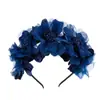 Acessórios de Cabeça Transfronteiriços Guirlanda Artificial Noiva Tela Grande Gaze Flor Faixa de Cabelo para Meninas Rolo de Cabelo Núcleo de Flor Faixa de Cabelo com Flor Acessórios de Cabelo para Performance