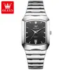 Marca Oulishi Nuevo de Moda Cuadrado Personalizado Acero de Tungsteno con Forma Resistente al Agua Reloj de Cuarzo Reloj para Hombre Reloj para Hombre