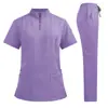 Uniforme de Enfermeira, Roupa Cirúrgica, Roupa de Sala de Operações, Avental de Isolamento, Uniforme Unissex para Clínica Odontológica, Conjunto de Calça Longa de Manga Curta, Equipe Médica
