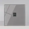 Fabricantes de comercio exterior Tipo 86 suministran panel de vidrio templado interruptor de mesita de noche creativo luz de reinicio enchufe francés europeo