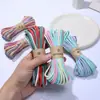 Corda de Algodão Colorida em Degradê de 4mm, Fio Cardado Tingido, para Artesanato DIY, Tecelagem, Fabricação de Pulseiras e Materiais para Joias Venda por Atacado