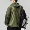 Juvenil Moderno Versátil Bloqueo de Color Nueva Alta Calidad Protección Solar Ropa Estándar Hombre Moda Exterior Verano Chaqueta con Cremallera y Capucha