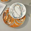 Serie de Bastones de Porcelana Europea Transfronteriza Plato de Cena Occidental Taza de Café y Platillo Juego Plato de Casa de Lujo Ligero Taza de Té de la Tarde y Platillo