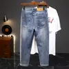 2026 Verano Delgados de Alta Gama Modernos Versátiles Retro Americano Hombres Ajustados Skinny Elásticos Casuales Jeans