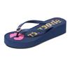 Sandálias Femininas 2025 Novas com Flor de Strass Antiderrapantes Comércio Exterior Plataforma Eva Chinelos de Praia Salto Médio Atacado