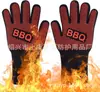 Luvas de churrasco para alta temperatura 800 graus, cinco dedos de silicone, para assar, forno de micro-ondas, proteção de isolamento térmico