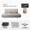 Cama Flotante Moderna Minimalista con Patrón de Waffle de Acero al Carbono para Dormitorio Principal, Camas Dobles de Cuero Estilo Crema de 1.8m