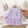 Conjunto de Duas Peças Suéter Saia Novo para Crianças Meninas Outono Inverno Novo Estilo Gola Lateral Tricotado Estilo Coreano Tendência e Estilo Ocidental