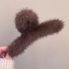 Presilha de Cabelo de Pelúcia Super Fofa para Mulheres Parte de Trás da Cabeça Outono e Inverno Presilha Grande de Pelo Sintético de Mínk Presilha de Tubarão Avançada Acessório de Cabeça