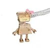 Pulsera Pandora Chapada en Plata de Cobre Blanco 925 Cuentas Cuentas Accesorios DIY Serie Robot Decoración de Hilo Hilo para Colgar
