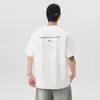 Camiseta de Manga Curta Pesada Algodão Puro Estilo Americano para Homens Verão 2026 Nova Marca de Moda Solta Tamanho Grande Estampada Meia-Manga