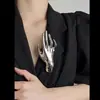 Broche Metálico con Forma de Palma Estilo Europeo y Americano, Broche Exagerado y Elegante, Accesorio de Lujo de Alta Gama para Abrigos y Trajes
