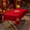 Funda para mesita de noche, Tela a prueba de polvo para bodas, Mantel rojo festivo, Decoración de habitación de bodas, Arreglo de guirnaldas, Artículos para bodas