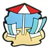Série de Desenhos Animados de Praia de Verão Borracha Macia de PVC Pequenos Pingentes de Sapato Artesanais Criativos DIY Decoração de Acessórios para Sapato Croc